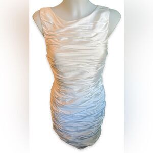 Calvin Klein Off White Ruched Midi Dress – Size 4